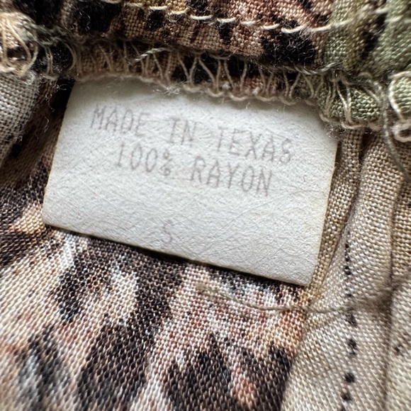 Unbranded Made in Texas Leopard Print BOHO Stretch Pockets Midi Skirt Size Small - Picture 8 of 13